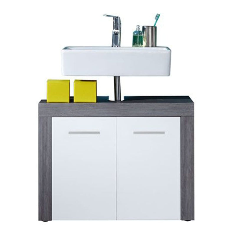 Trendteam Under Sink Cabinet Miami Smokey Silver and White