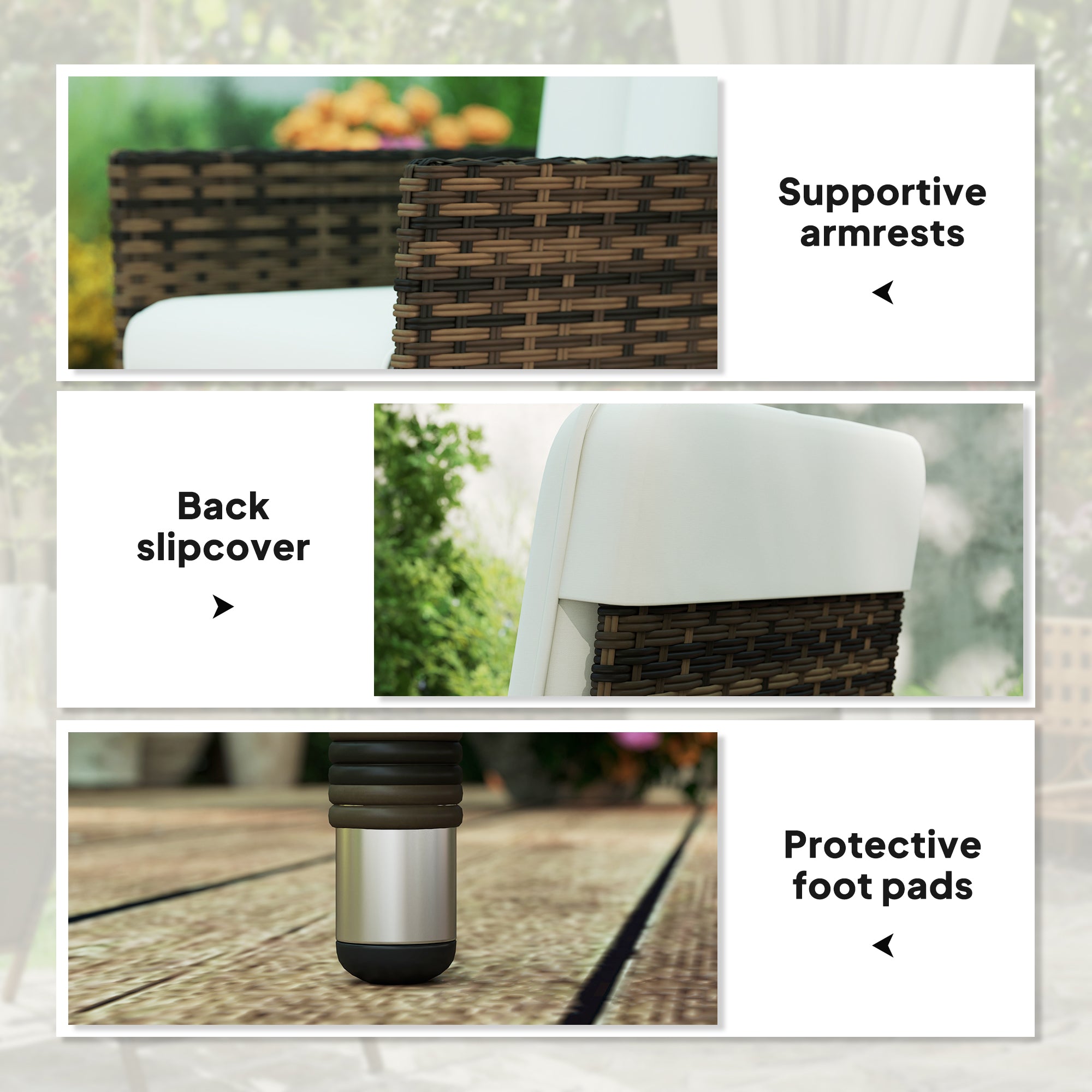 Outsunny 105√Ç¬∞-150√Ç¬∞ Reclining Rattan Chair - Cream