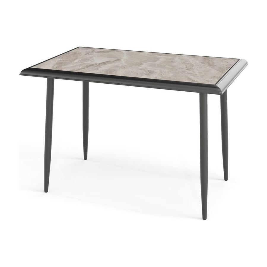 44 Inch Sintered Stone Dining Table with Metal Frame for Dining Room-Grey