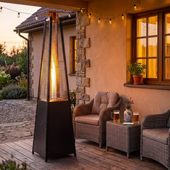 45000 BTU Pyramid Patio Heater with Zippered Cover and Triple Safety Protection for Deck-Black