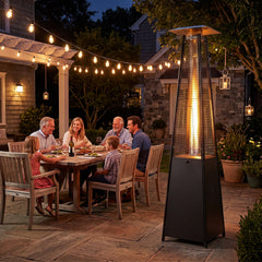 45000 BTU Pyramid Patio Heater with Zippered Cover and Triple Safety Protection for Deck-Black