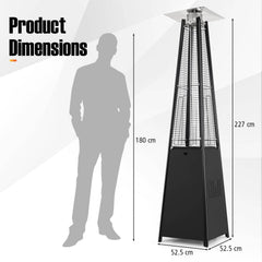 45000 BTU Pyramid Patio Heater with Zippered Cover and Triple Safety Protection for Deck-Black