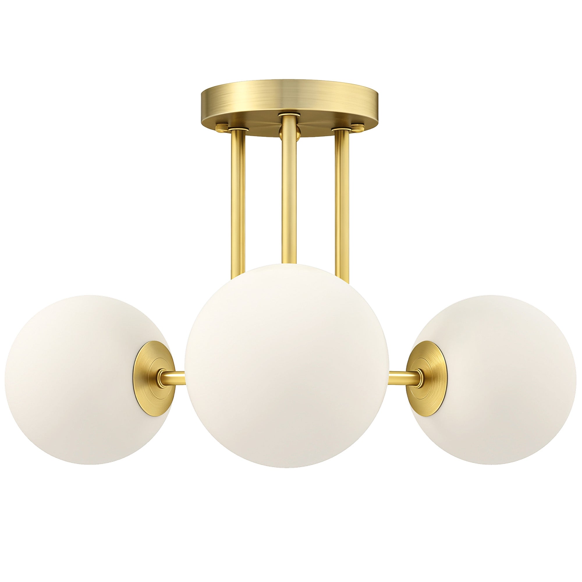 HOMCOM LED Ceiling Light with Globe Shades, Modern 3-Light Ceiling Light with G9 Sockets for Living Room, Bedroom, Dining Room, Bulbs Not Included, Gold Tone