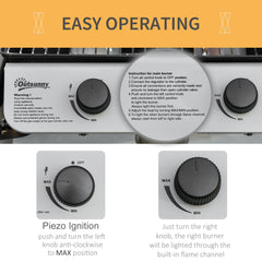 Outsunny 2 x 2.8kW Burner Gas BBQ - Grey - product image 5