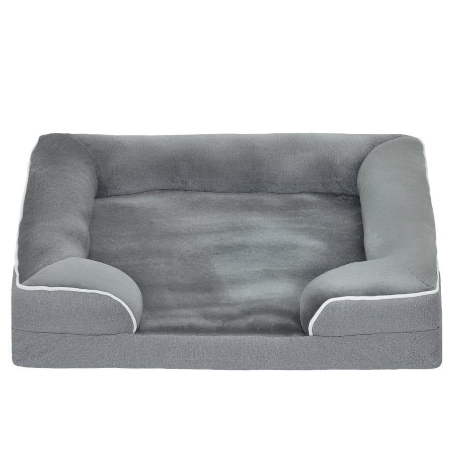 PawHut Dog Sofa Bed, Washable Pet Bed with Removable Cover and Non-Slip Bottom for Cats and Small Dogs, Grey