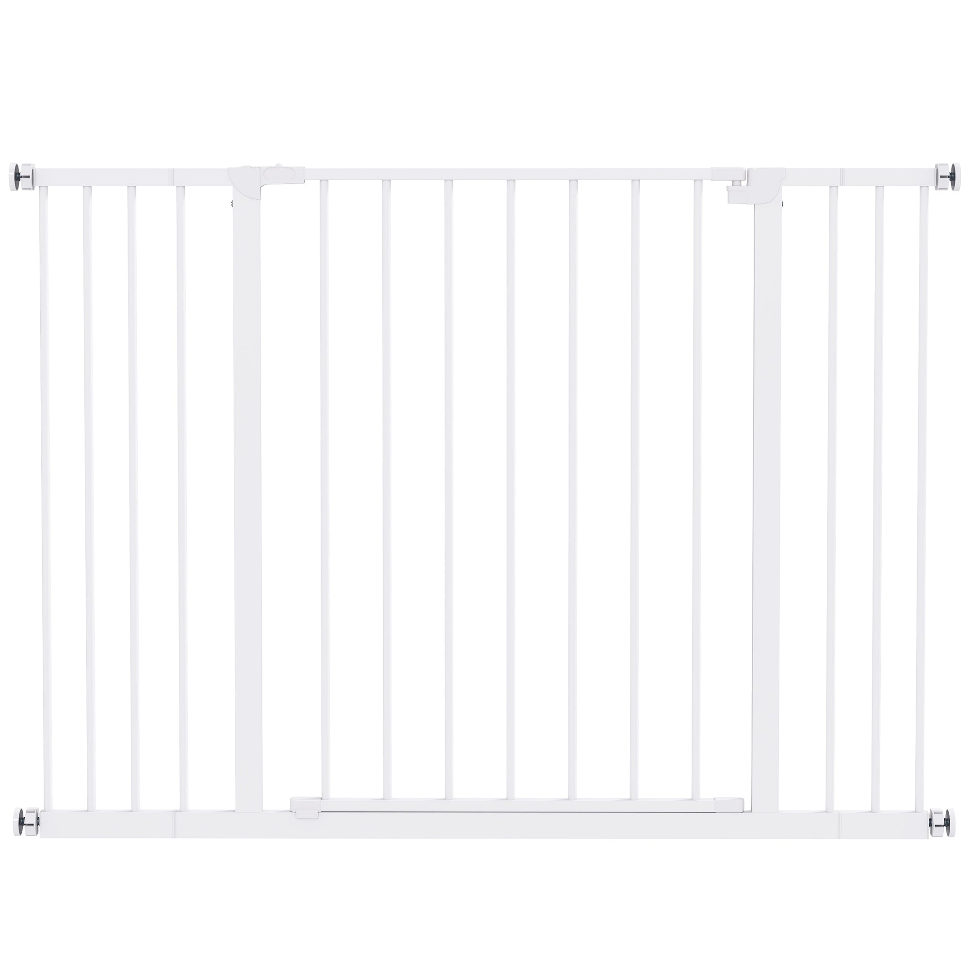PawHut Dog Gate Pet Safety Gate Stair Barrier Pressure Fit Adjustable 76-82/86-97/101-107 cm, White