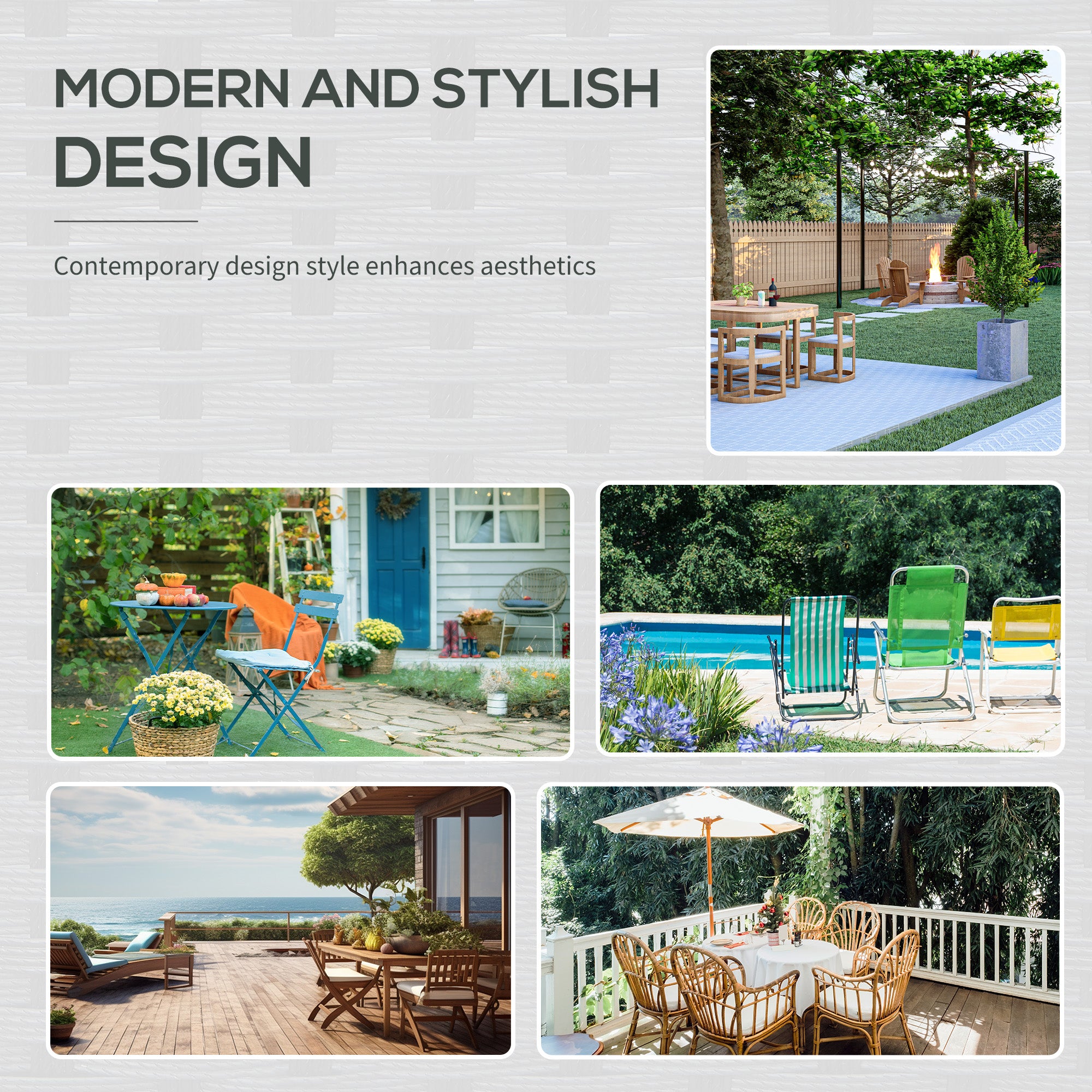 Outsunny 8-Seater Garden Rattan Furniture Rattan Corner Dining Sofa Set Wicker Conservatory Furniture Lawn Patio Coffee Table Foot Stool w/Cushion-Black