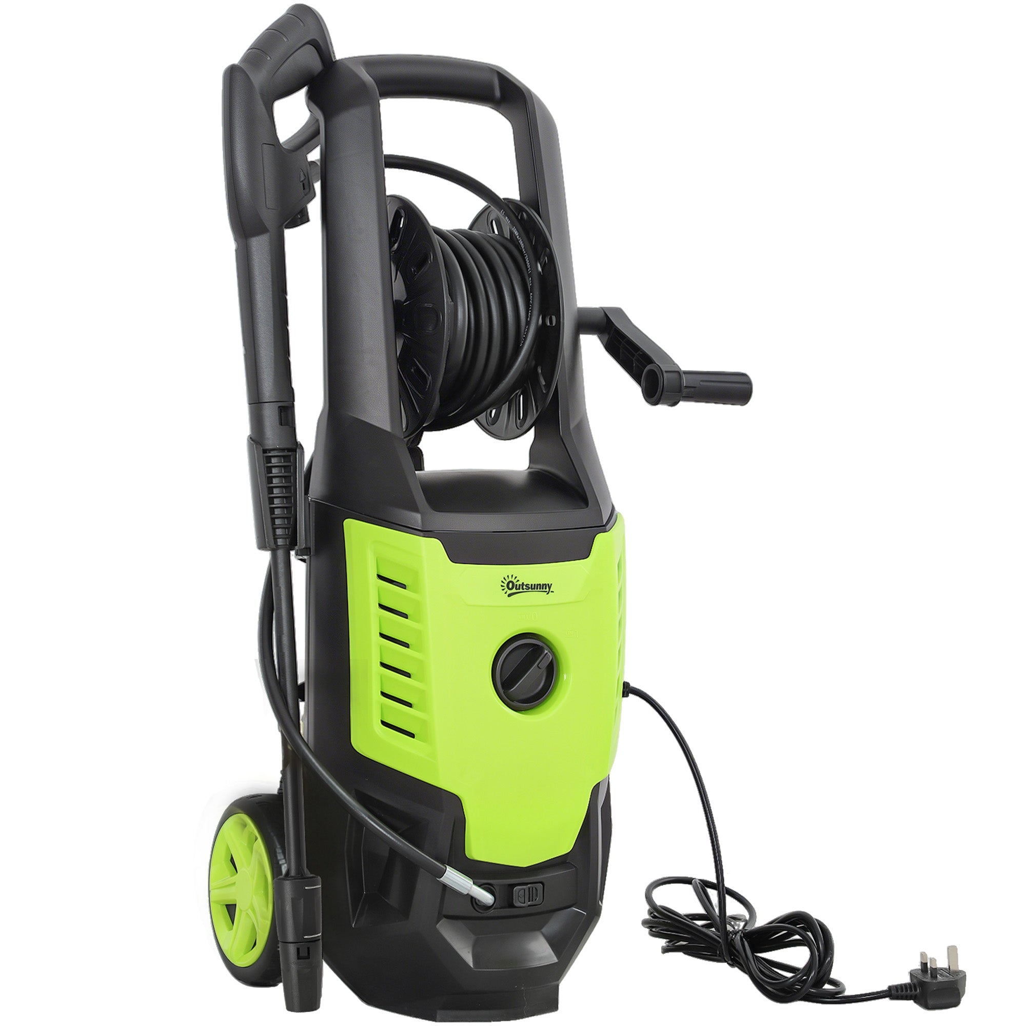Outsunny 2200W High√Ç Pressure√Ç Washer, 170 Bar Pressure, 420 L/h Flow, Portable Electric Power Washer Jet Wash Cleaner with Adjustable Nozzle 6M Hose and Hose Reel for Home Patio Car Driveway
