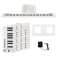 4PCS Portable Folding Full Size Electric Piano in White