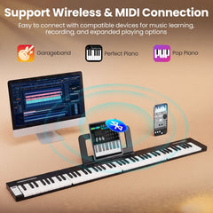 4PCS Portable Folding Full Size Electric Piano in Black, image 6
