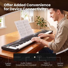 4PCS Portable Folding Full Size Electric Piano in Black, image 7