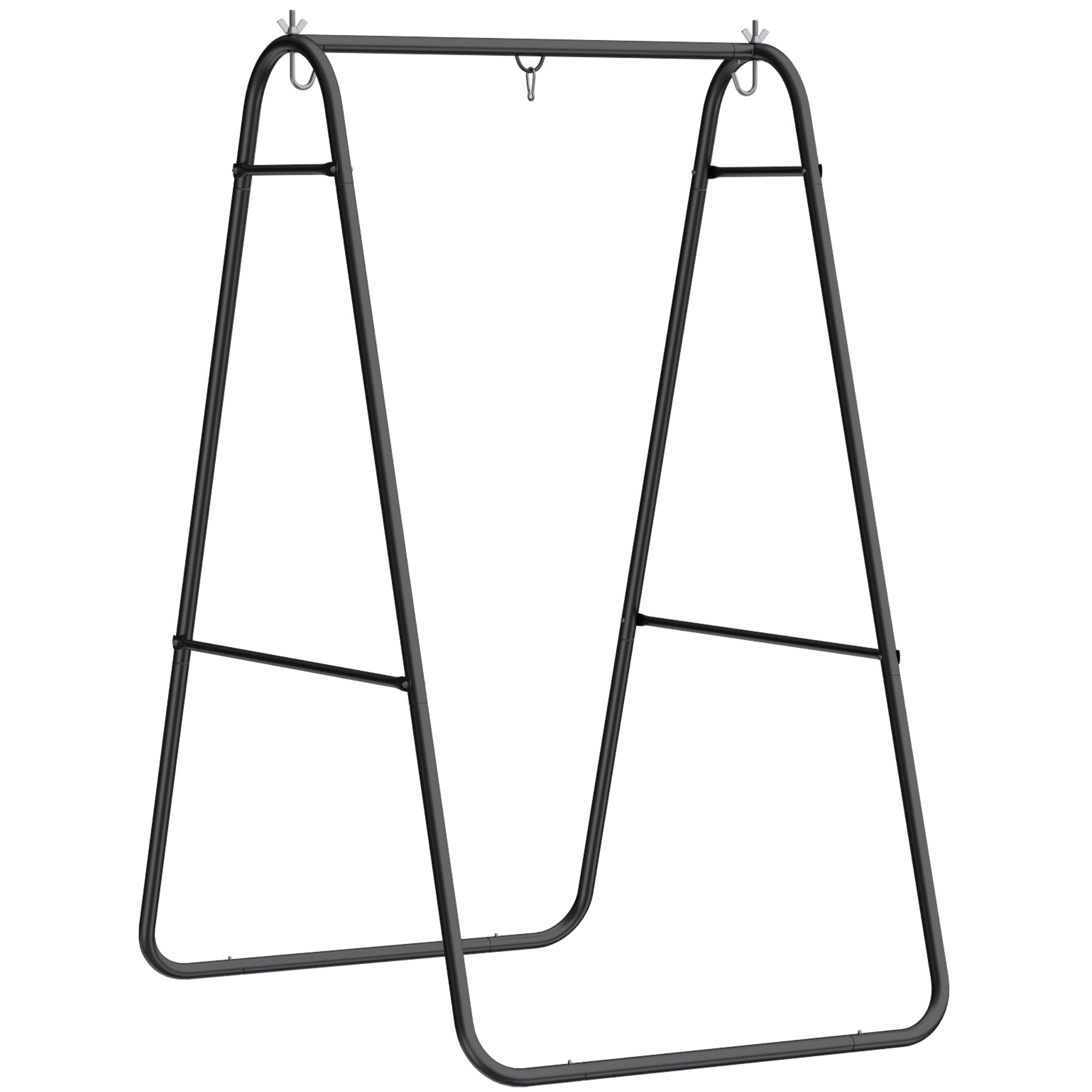 Outsunny Hammock Chair Stand Only 150KG Load Capacity for Indoor Outdoor, Black