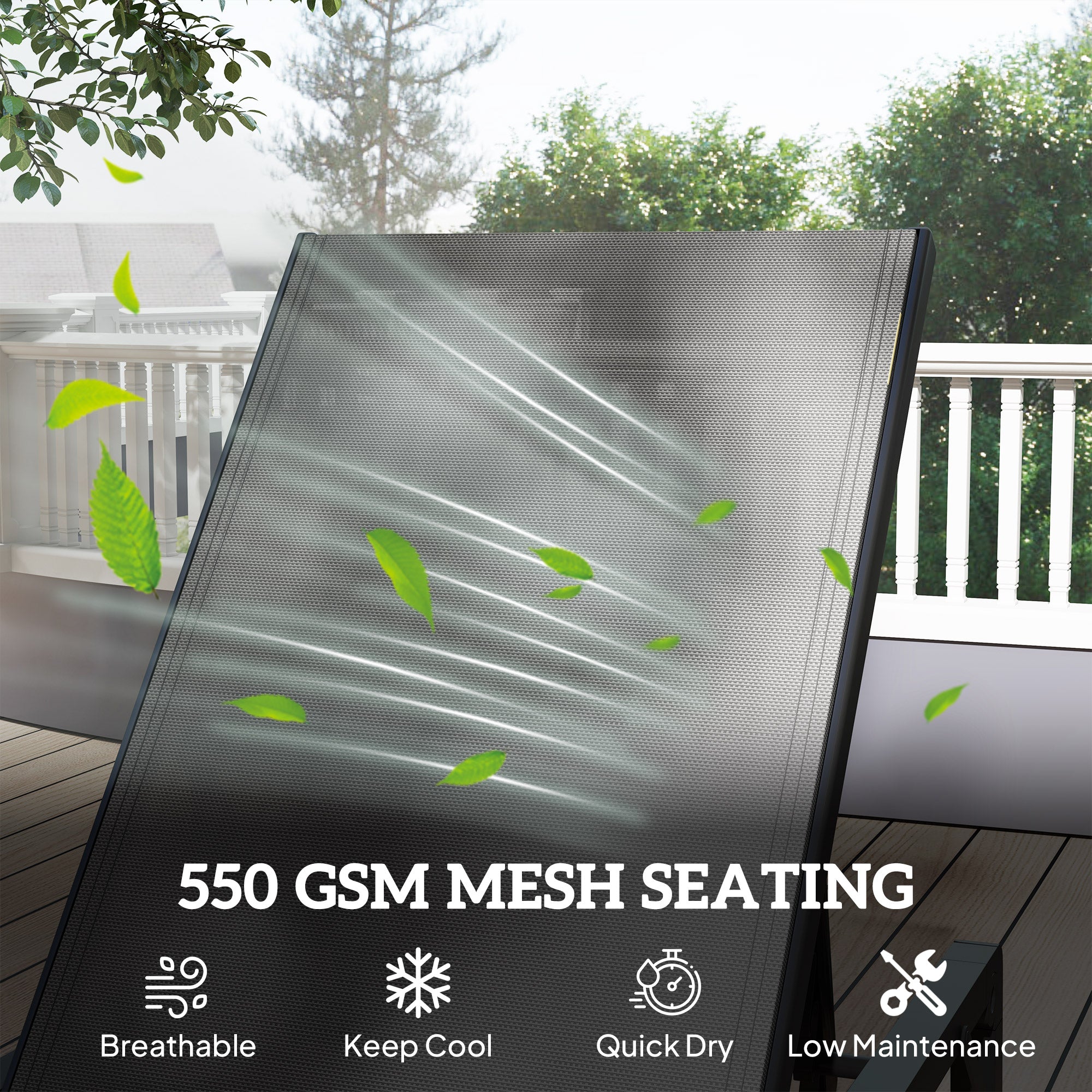 Outsunny Folding Sun Lounger, 5-Position Adjustable Reclining Garden Lounger, Garden Chaise Lounge Sunbed Recliner Chair with Steel Frame for Beach, Porch, Patio, Camping, Light Grey