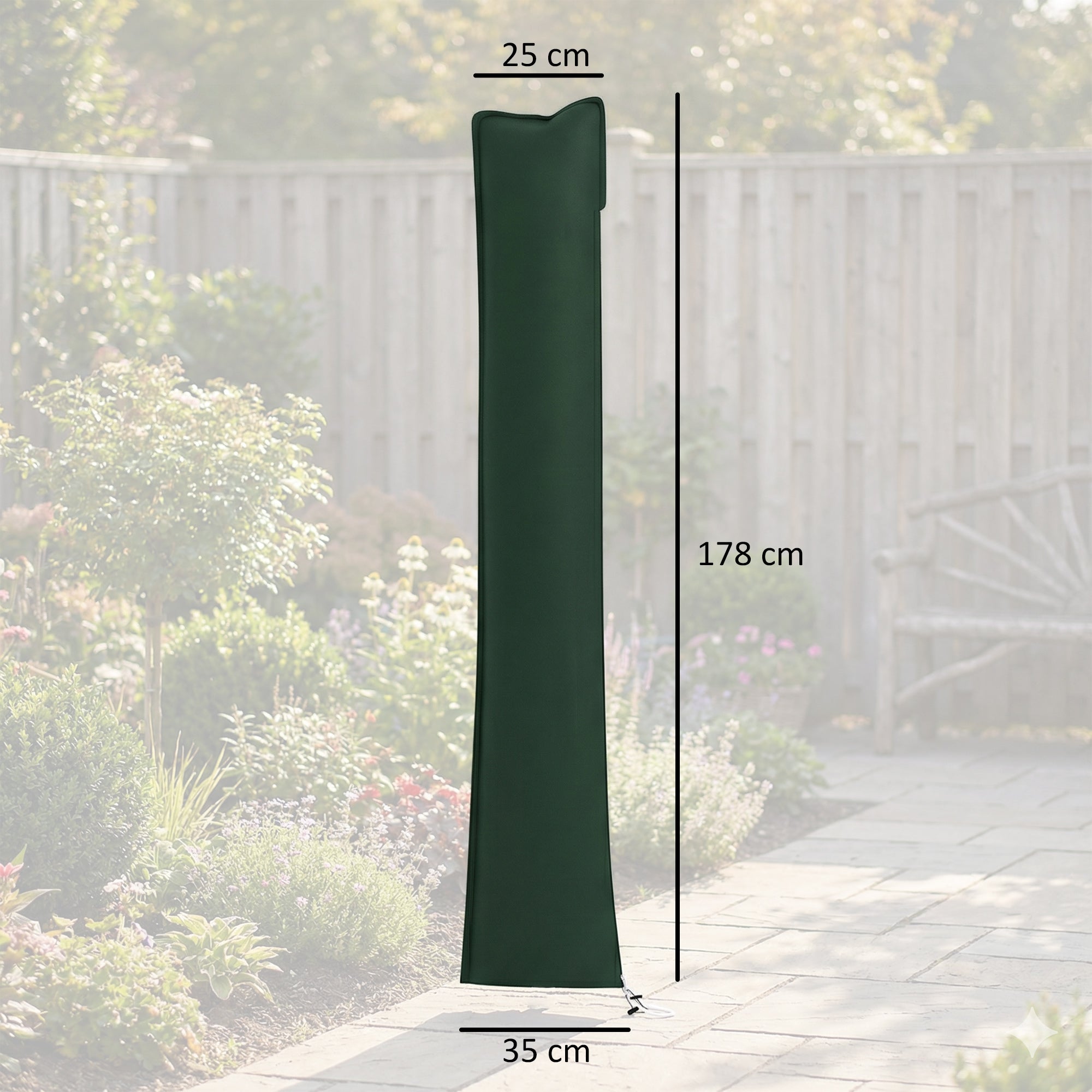 Outsunny Parasol Cover, Cantilever Umbrella Cover for 2-3.5 m Parasols, Banana Umbrella Protector with Zipper, Green