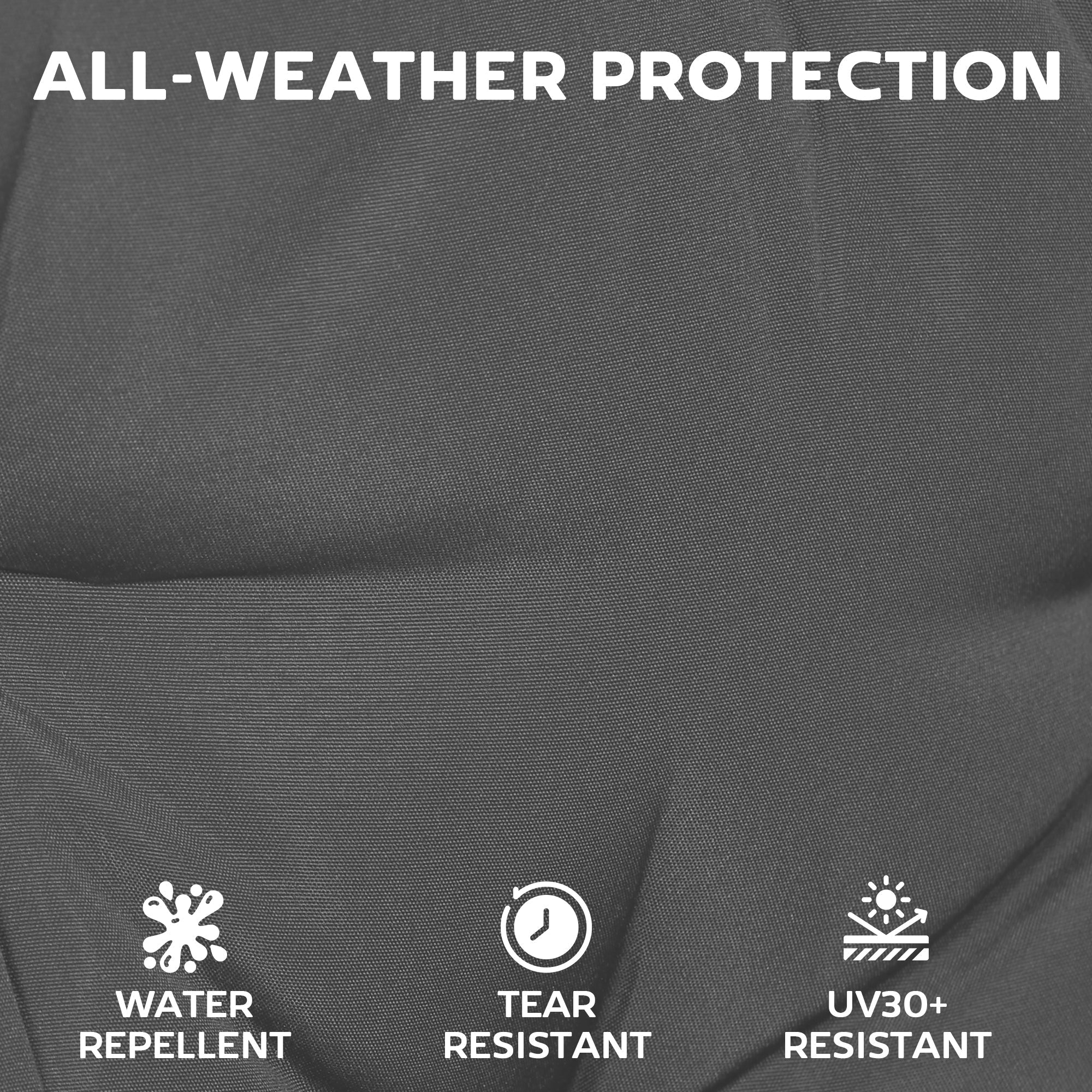 Outsunny Sun Lounger Cushions Only, Garden Lounge Chair Cushions Set of 2, Sunbed Replacement Pads with 4 Ties, Dark Grey