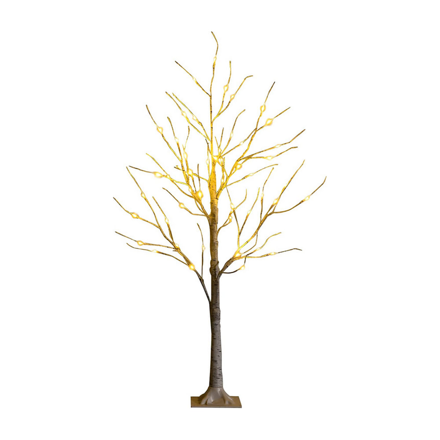 Silver Christmas Twig Tree with Warm White LED Lights for Indoor Decoration