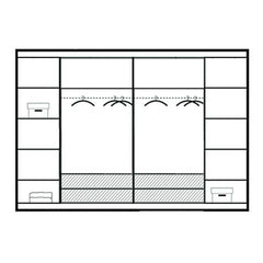 Grey Mirrored Folding Sliding Door Wardrobe 255cm – DUNHAM