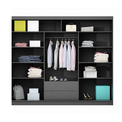Graphite Full Mirrored Sliding Door Wardrobe 250cm – ALDRIDGE