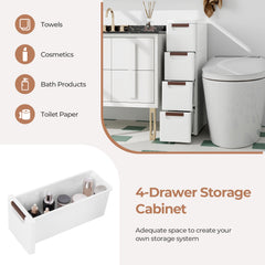 3/4/5/6-Drawer Narrow Storage Cabinet for Small Space-4-Tier