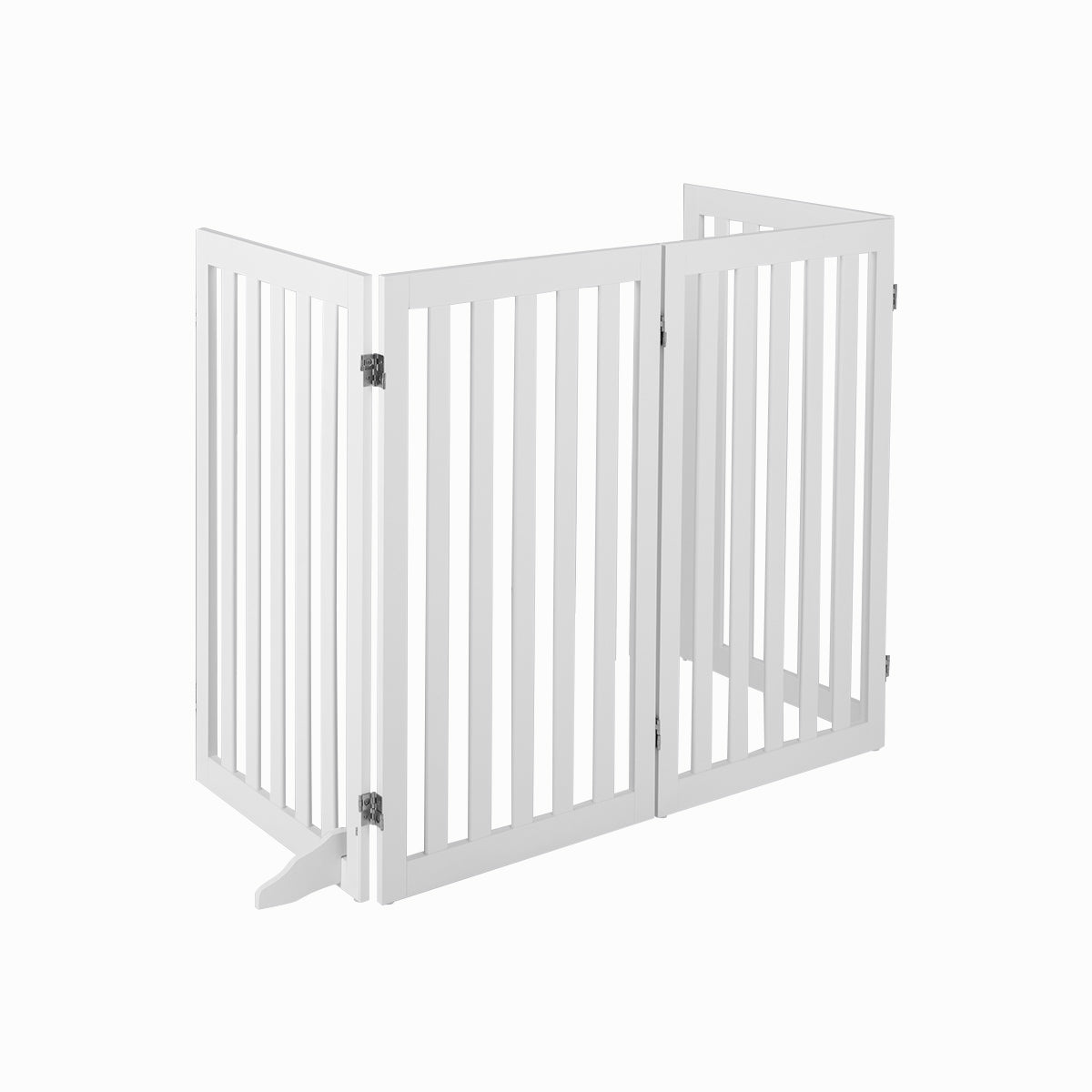 4-Panel 89 cm Pet Barrier with 6 Flexible Hinges-White