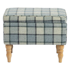 HOMCOM Linen Fabric Upholstered Footstool, Rectangular Storage Stool with Removable Top, Padded Seat and Hidden Space, Grey