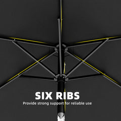Outsunny 2m Garden Parasol Umbrella, Outdoor Table Parasol Umbrella with Crank Handle, Tilt Function, UV30+ Protection