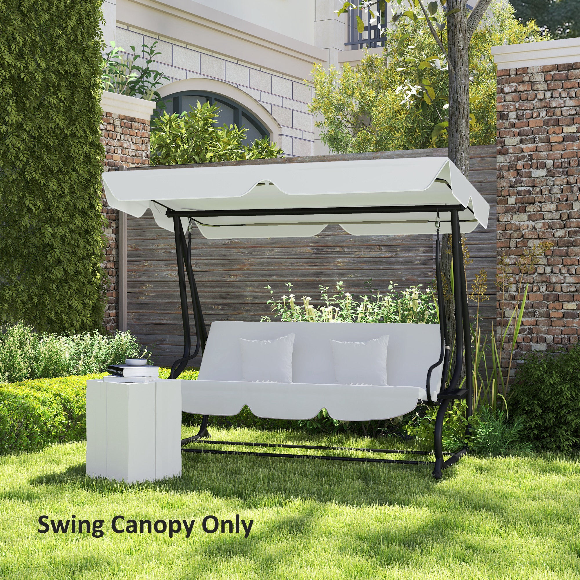 Outsunny 145 x 200Wcm Swing Chair Canopy Replacement - Light Grey