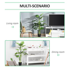 Outsunny 100cm/3.3FT Artificial Monstera Tree Decorative Cheese Plant 21 Leaves with Nursery Pot, Fake Tropical Palm Tree for Indoor Décor