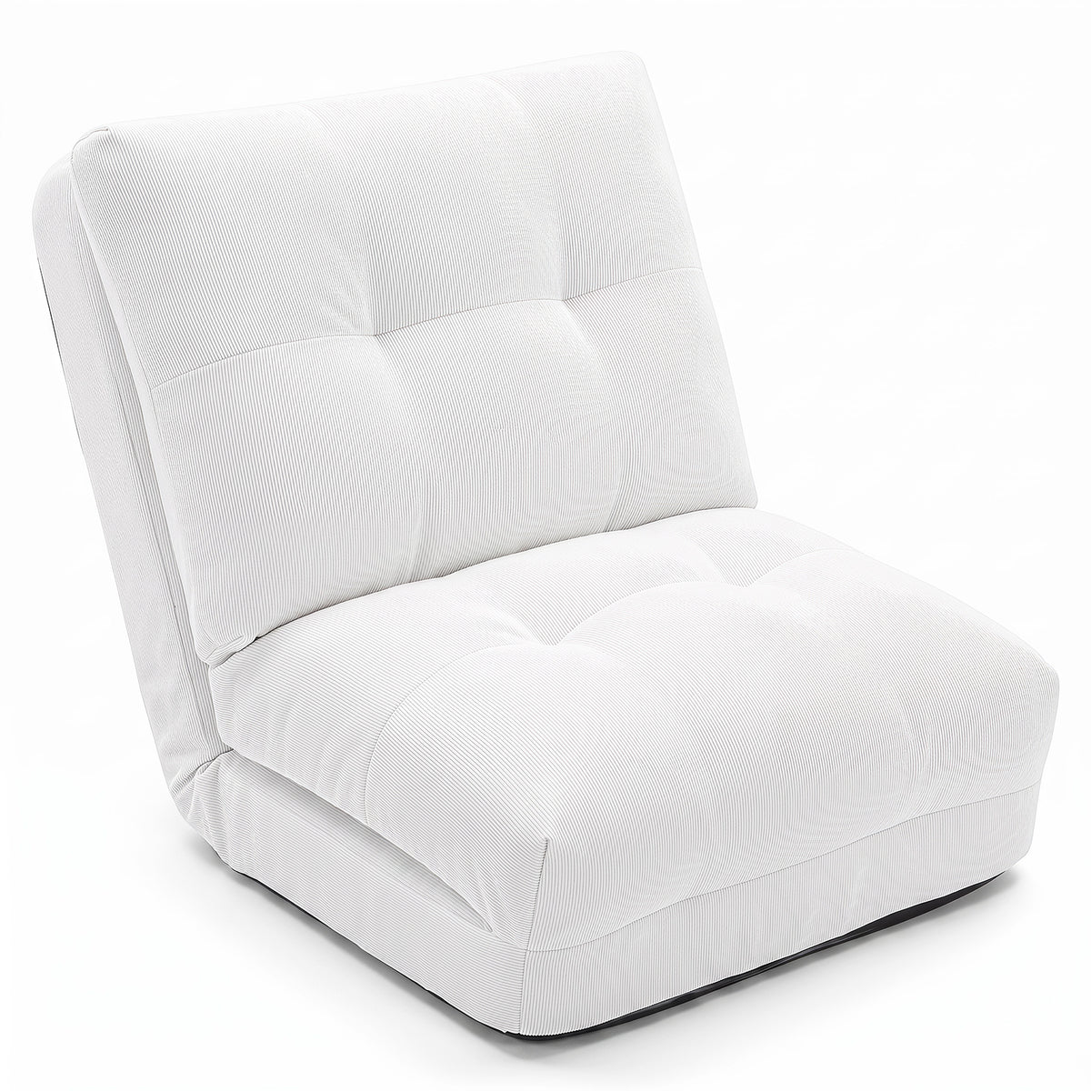 5-Level Adjustable Floor Chair for Adults with Back Support and Comfy Padded Cushions-White