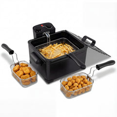 5 Liter 2000W Electric Deep Fryer Oil Fryer with 3 Detachable Frying Baskets