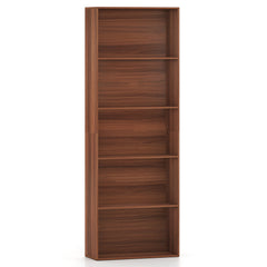 5-Tier Bookshelf with Freestanding Display Shelf and Storage Organizer for Living Room-Brown