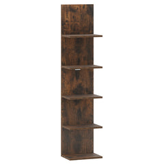 5-Tier Wall Shelves Vertical Floating Storage Shelf Unit-Rustic Brown