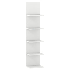 5-Tier Wall Shelves Vertical Floating Storage Shelf Unit-White