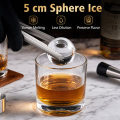 5 cm Ice Ball Maker with Self-Cleaning and 8H Timer for Whiskey Bourbon-Black