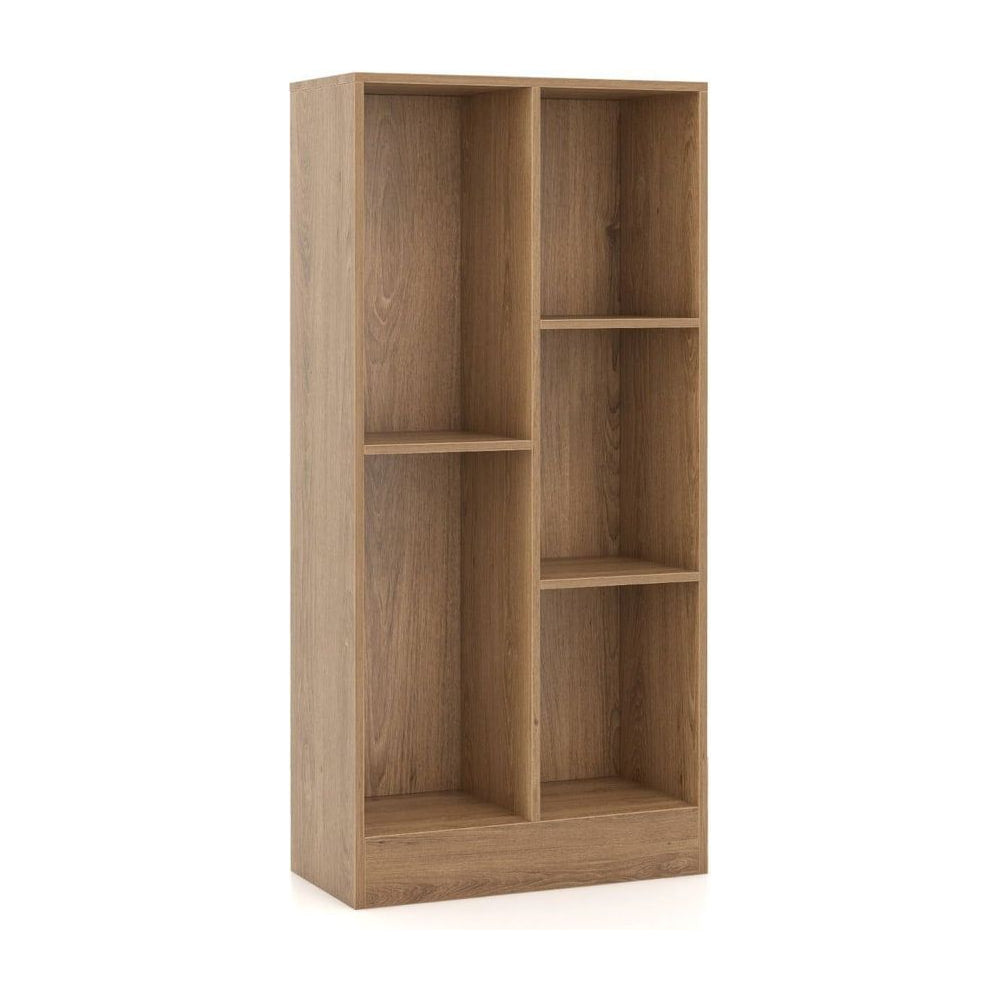 5 Cube Bookcase in natural wood effect finish, shown freestanding against a white background