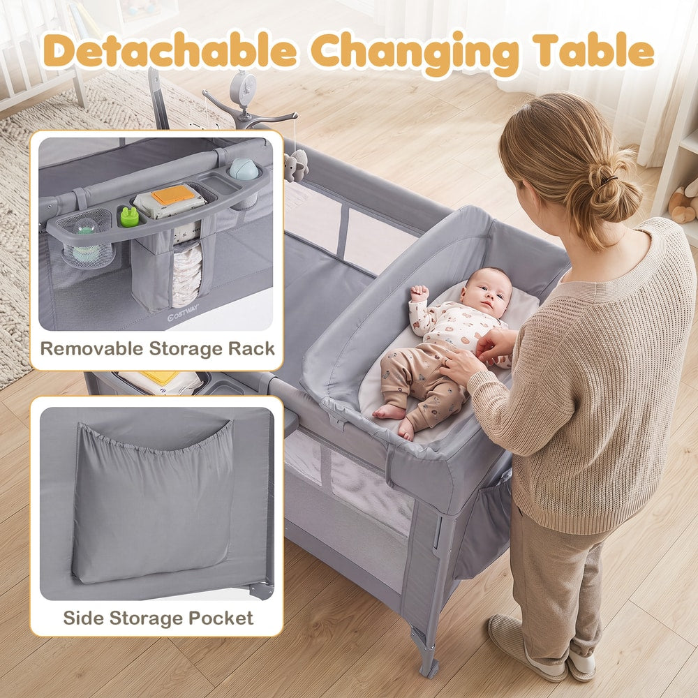 The infant bedside sleeper with a focus on the detachable changing table