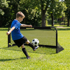 152 x 62 CM Foldable Soccer Goal for Kids with Net and Ground Stakes