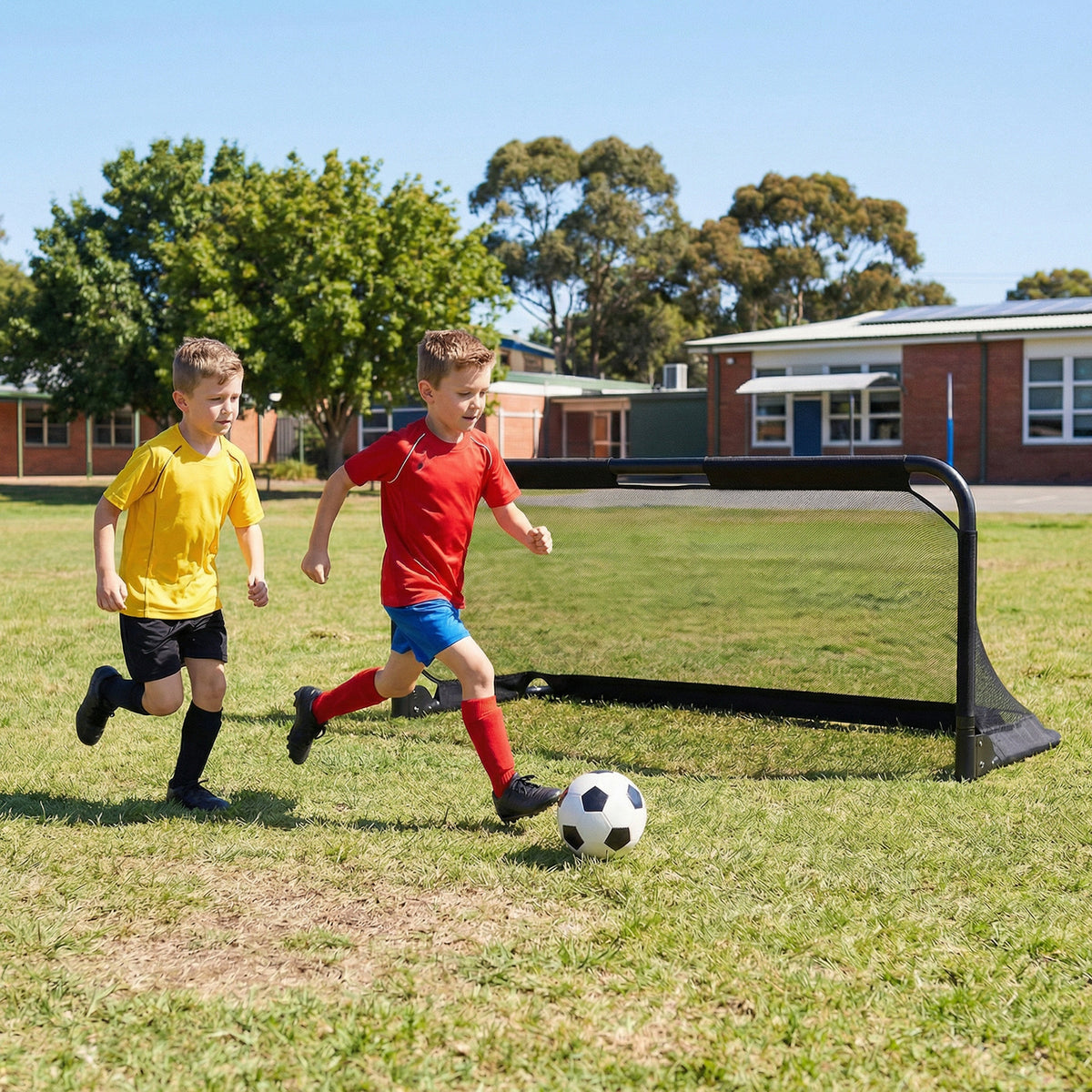 152 x 62 CM Foldable Soccer Goal for Kids with Net and Ground Stakes