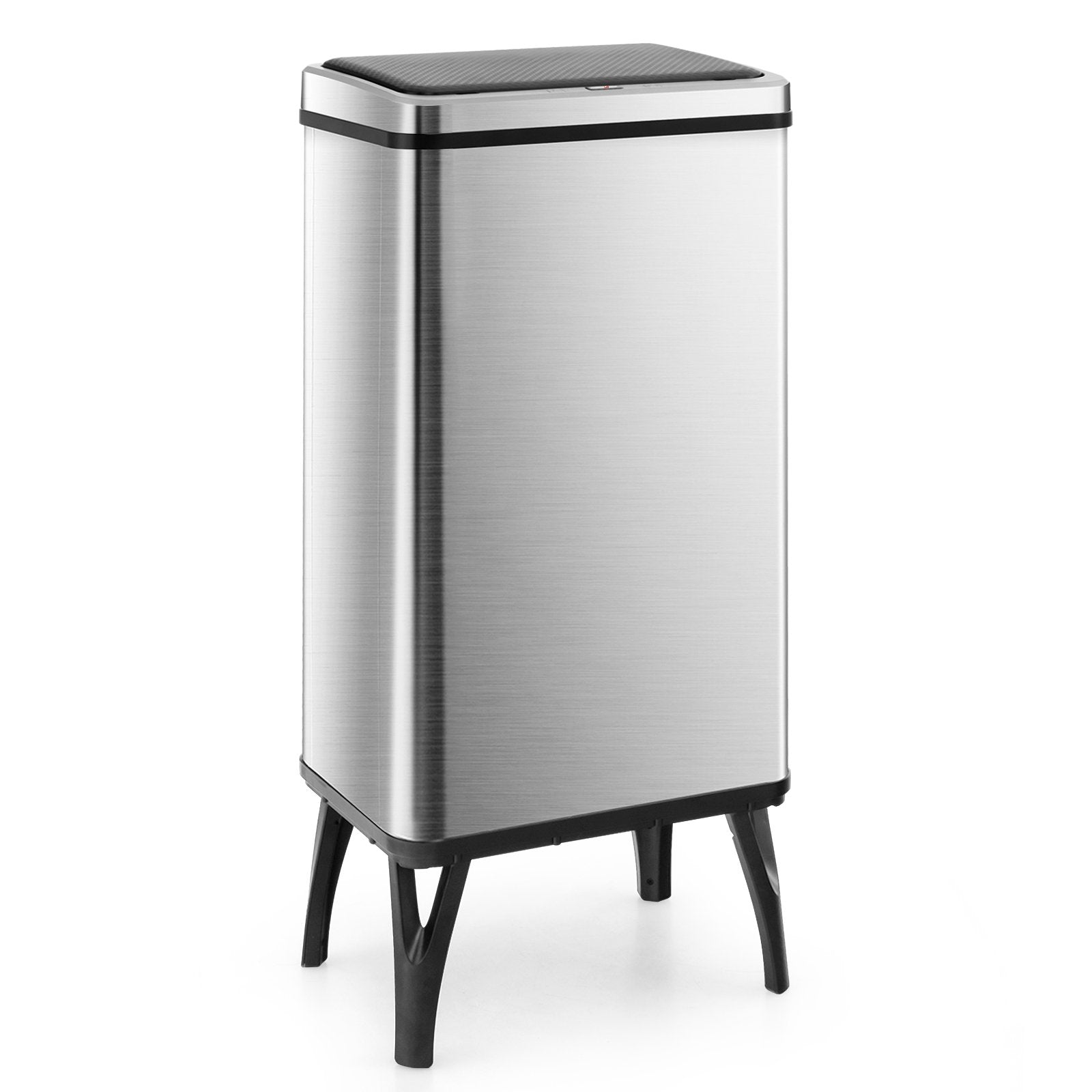 50L Stainless Steel Trash Can Automatic Motion Sensor Garbage Bin-Silver
