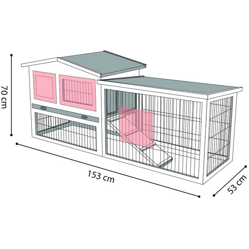 FLAMINGO Rabbit Hutch Rainbow Cottage