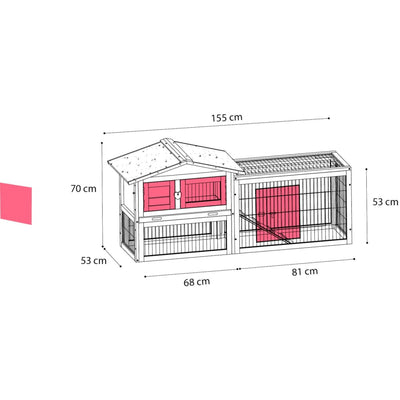 FLAMINGO Rabbit Hutch Sunshine Urban 155x53x70 cm Brown