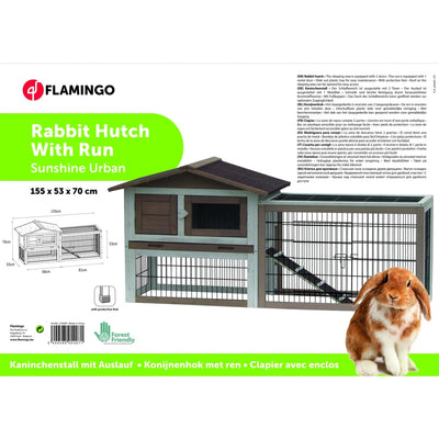 FLAMINGO Rabbit Hutch Sunshine Urban 155x53x70 cm Brown