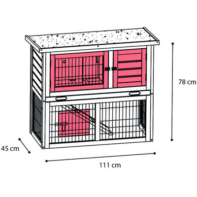 FLAMINGO Rabbit Hutch Loft Urban 111x45x78cm