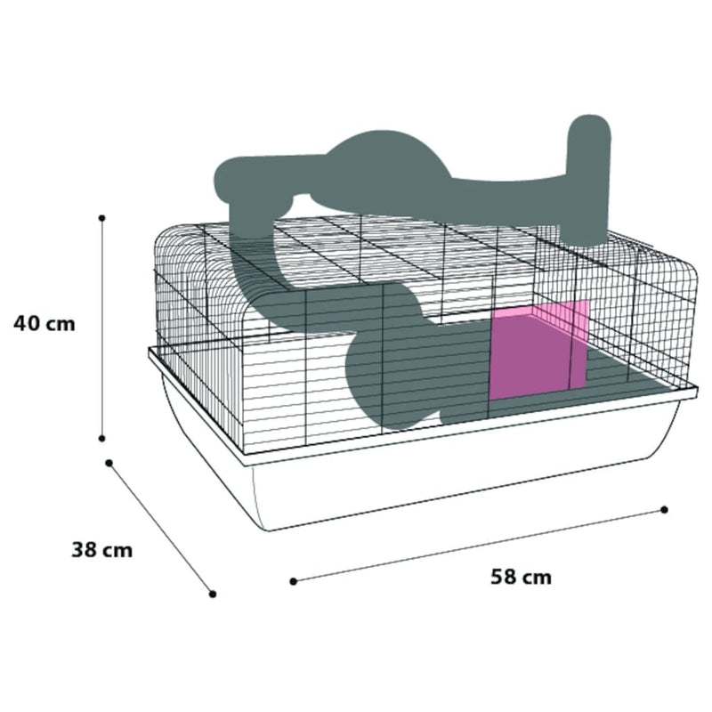 FLAMINGO Hamster Cage Figo 58x38x40 cm Black and Brown