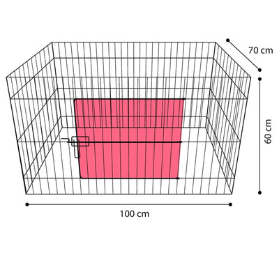 FLAMINGO 4 Piece Rabbit Playpen Quadri 100x70x60 cm Taupe