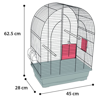 FLAMINGO Budgie Cage Klara 2 45x28x62.5 cm Black