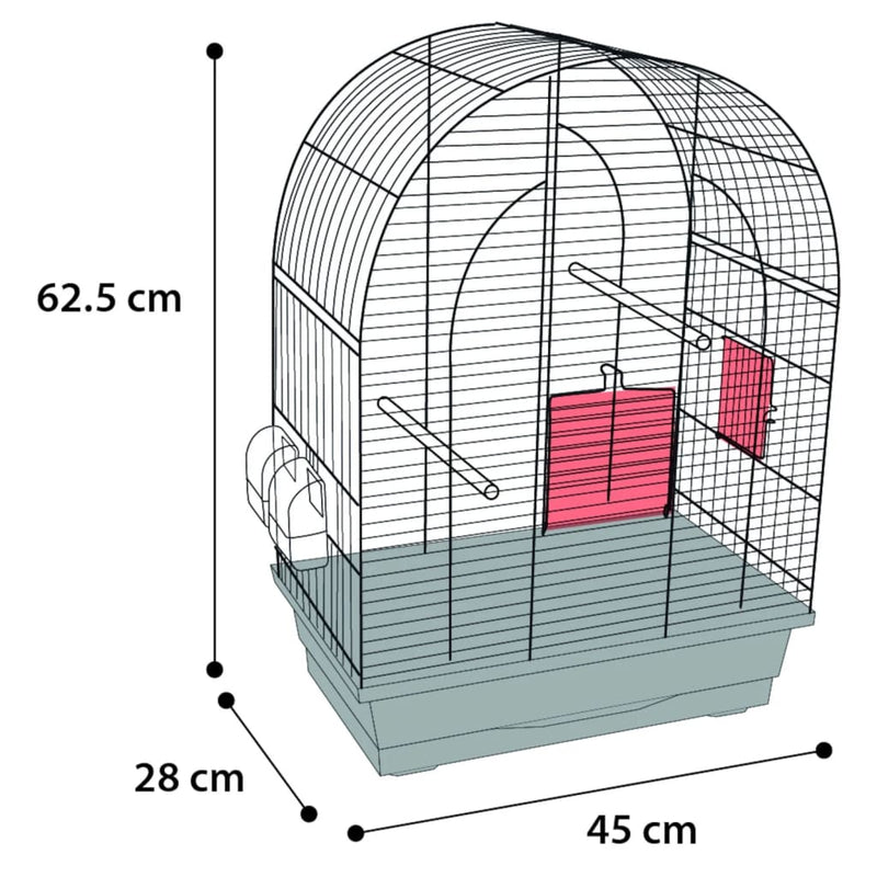 FLAMINGO Budgie Cage Klara 2 45x28x62.5 cm Black