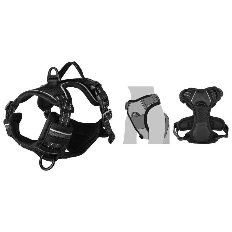 FLAMINGO Dog Harness Balou Black L 60-85 cm 25mm