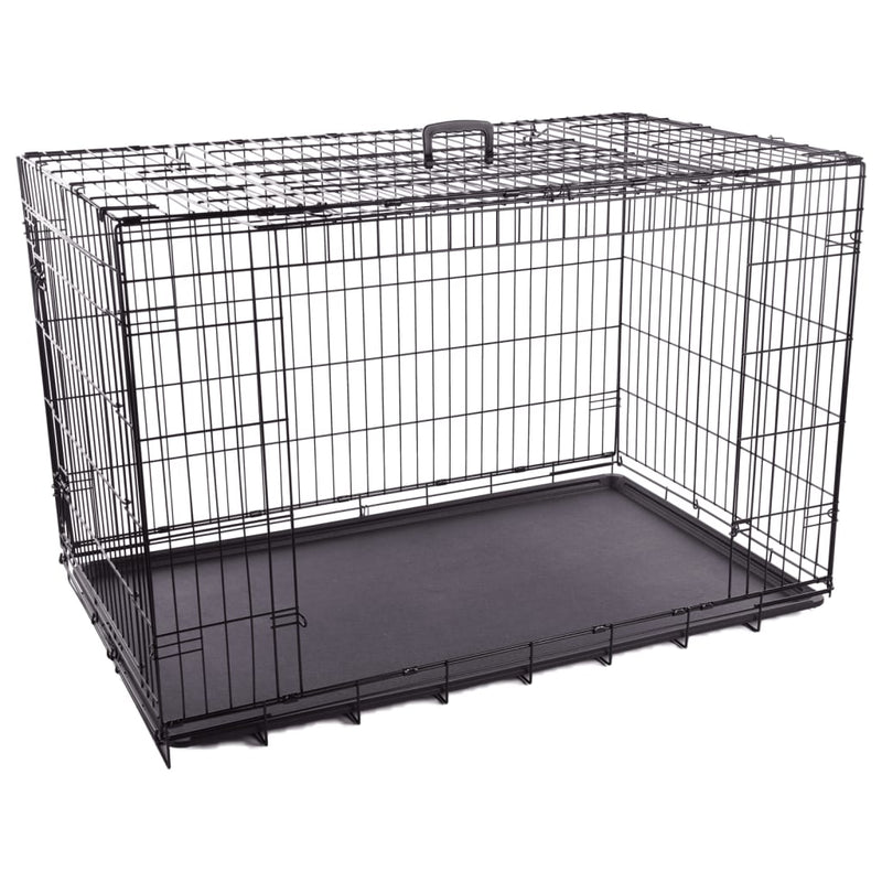 FLAMINGO Wire Cage with Sliding Door Nyo XXL 124x77x81.5 cm Black