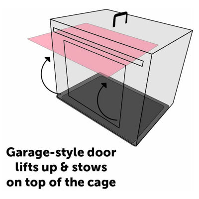 FLAMINGO Wire Cage with Sliding Door Nyo XXL 124x77x81.5 cm Black